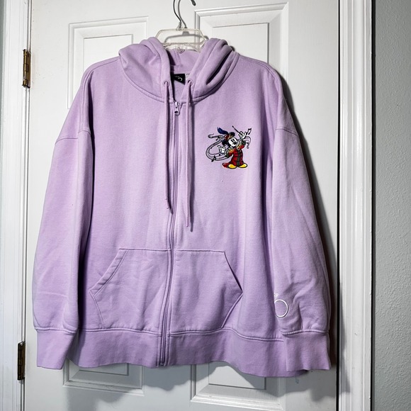 Disney 100 Lilac Zip Hoodie 3X Plus Size Mickey Conductor Embroidered Logo - Picture 10 of 10